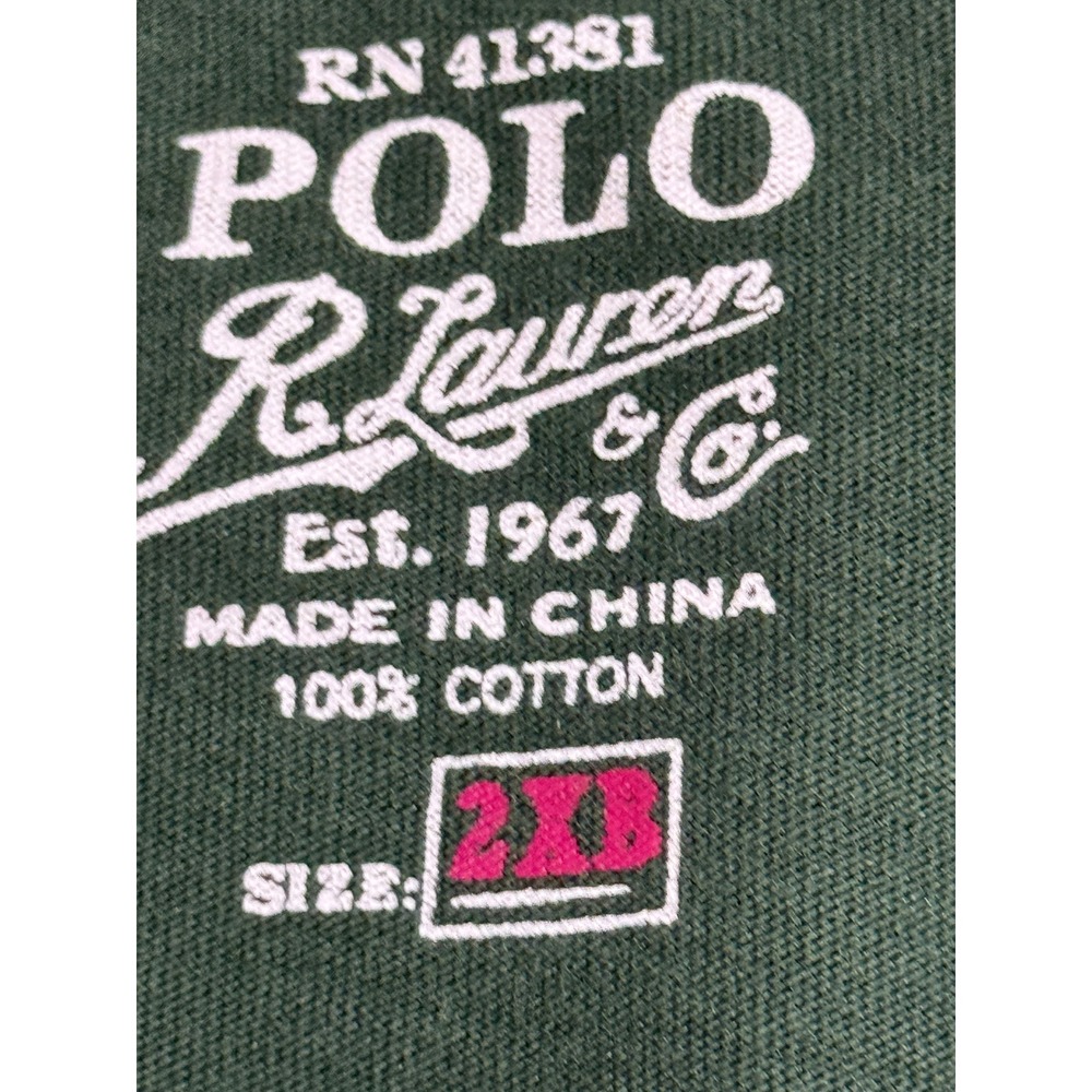 Polo Ralph Lauren Mens Green Cotton Pocket T-Shirt Pony Logo Excellent - Picture 2 of 6